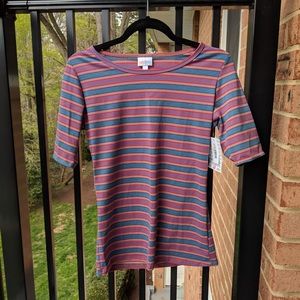 Small Pink and Blue Striped LulaRoe Gigi